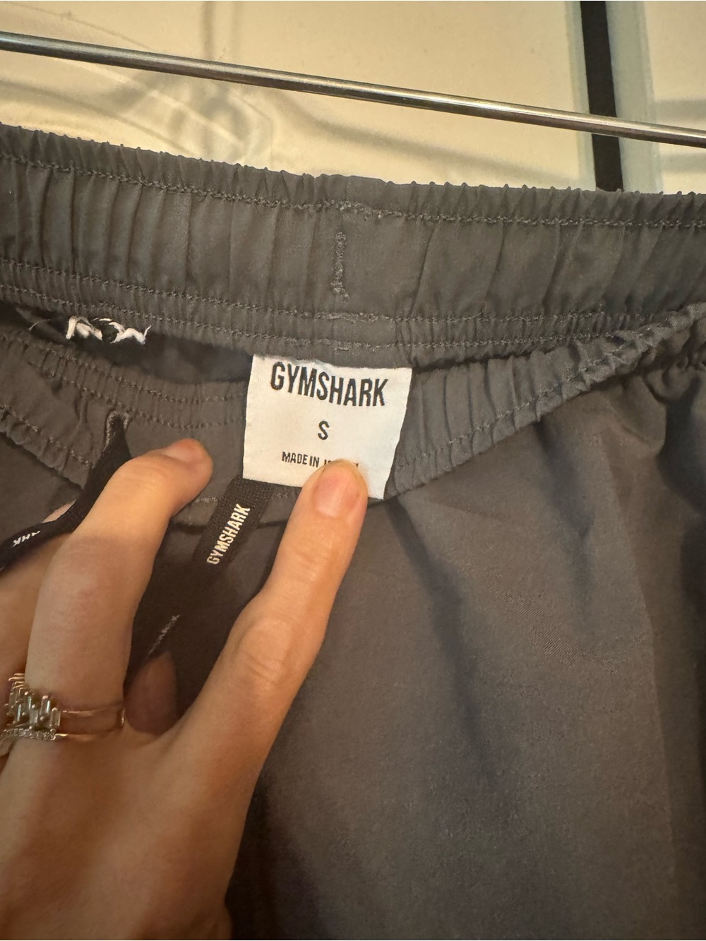 Gymshark Men's 5” Arrival Shorts in Gray with Black Drawstring - Picture 2 of 2
